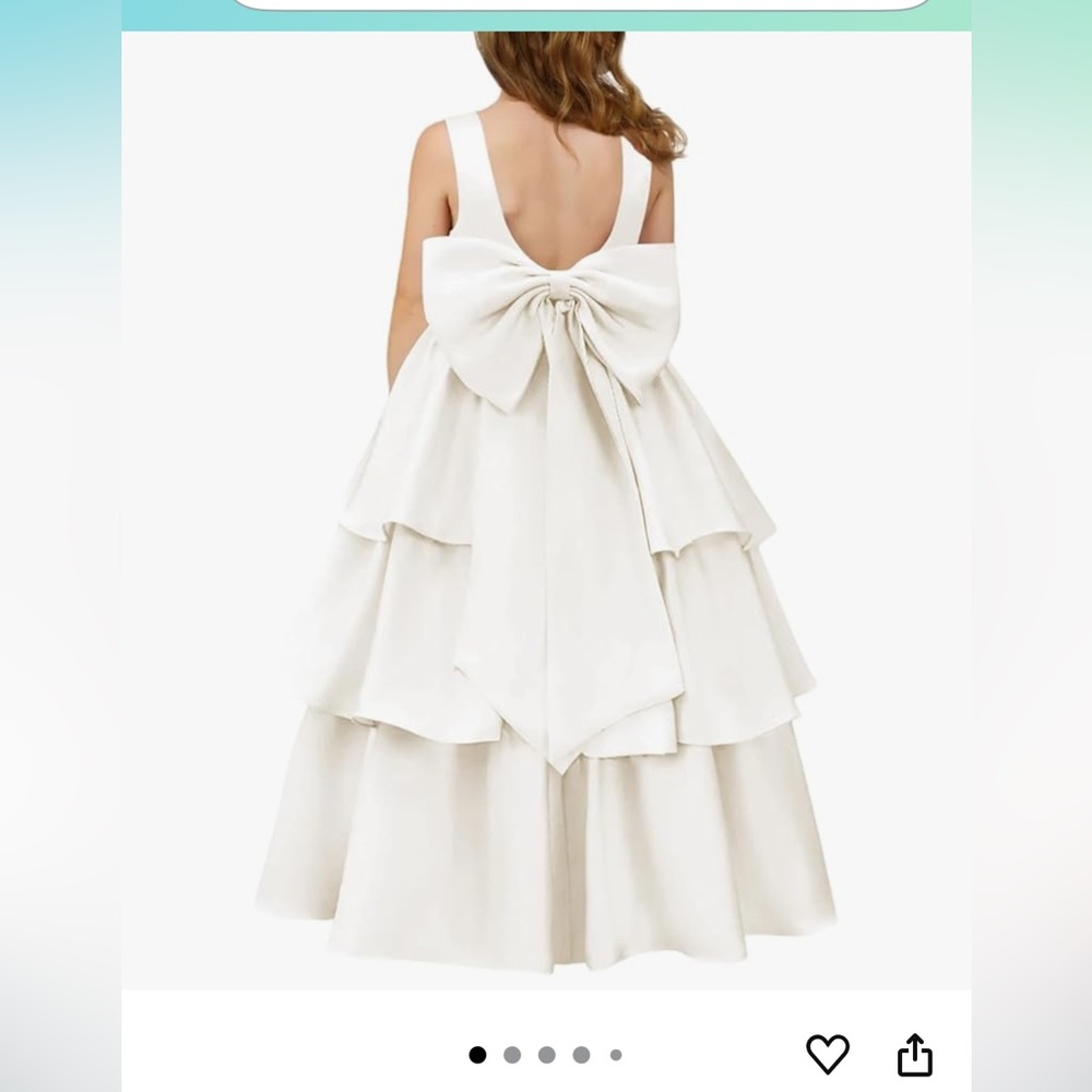 Elegant Cream Tiered Dress with Bow